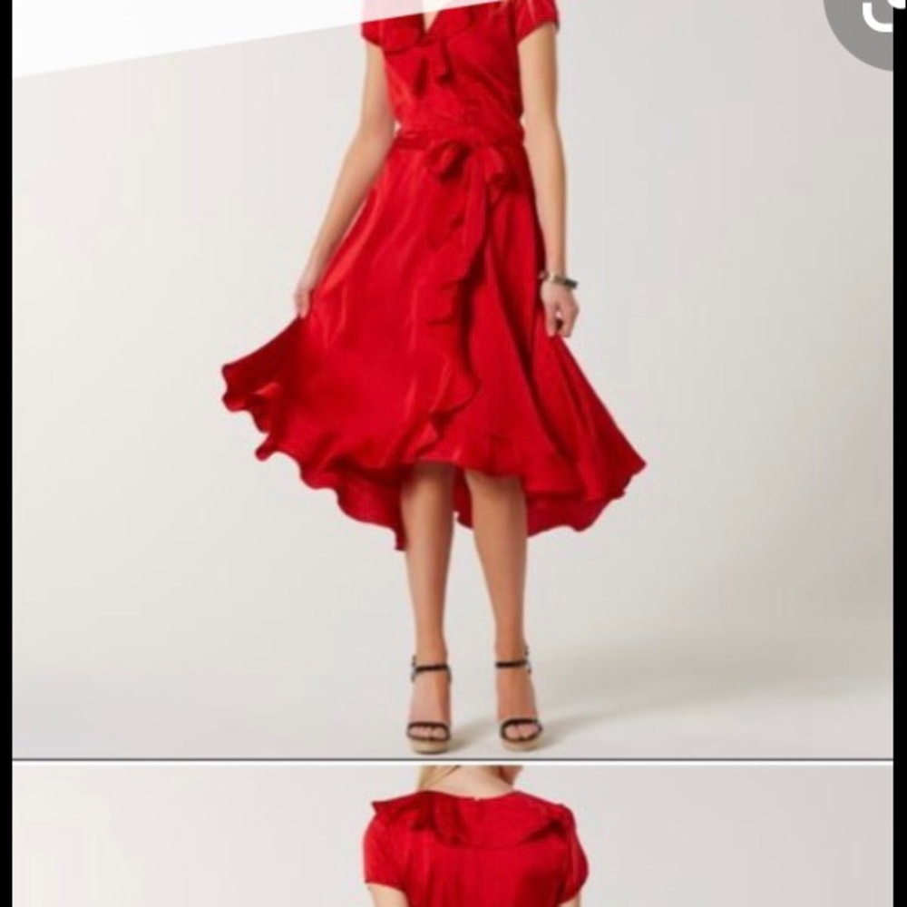 Red dress. J. Taylor